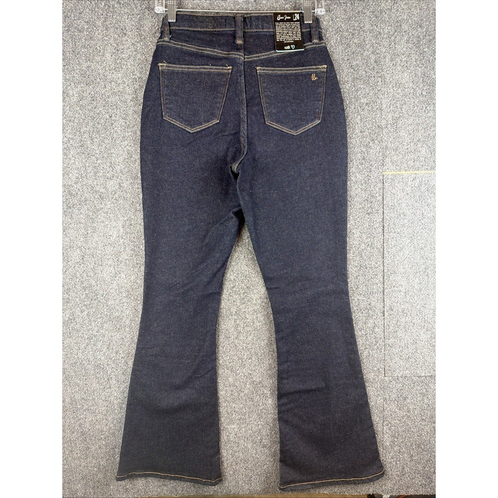 LuLaRoe Flare Jeans High Rise Dark Wash Space Blue Denim Size 24 Womens NEW - Picture 5 of 11